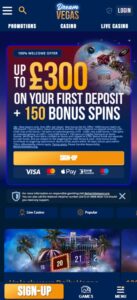 Dream Vegas sister sites mobile