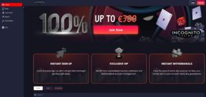 Incognito Casino sister sites homepage