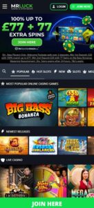 Mr Luck sister sites mobile