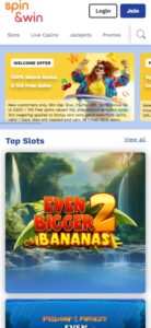 Spin and Win sister sites mobile