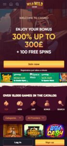 Wild Wild Casino sister sites mobile