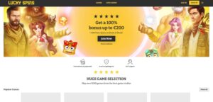 Lucky Spins sister sites homepage