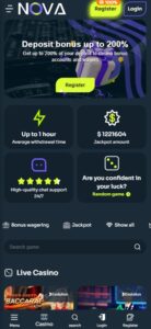 Nova Casino sister sites mobile