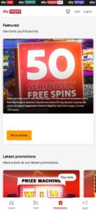 Sky Vegas sister sites mobile