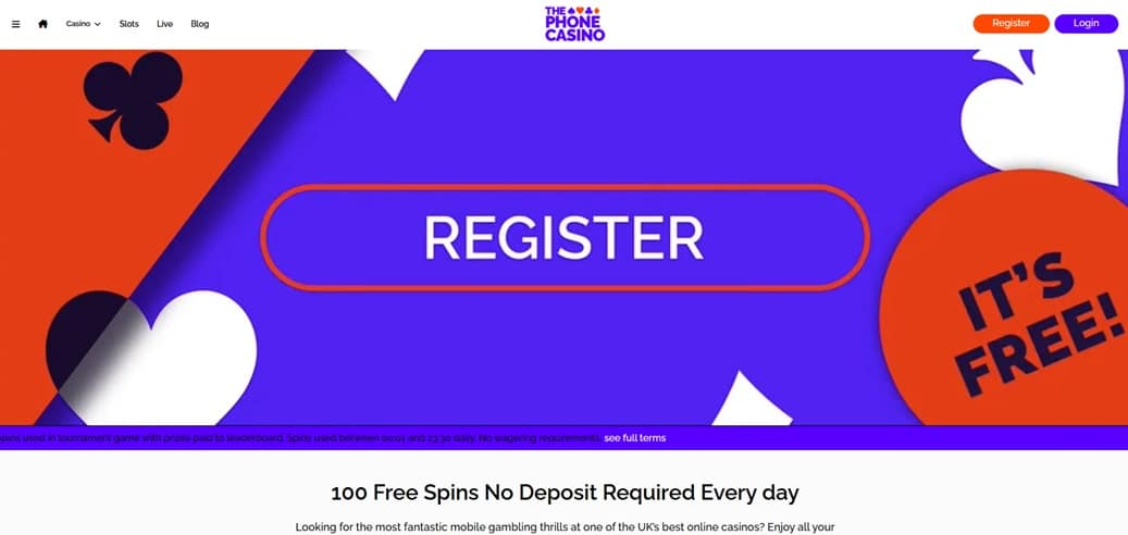 The Phone Casino Homepage
