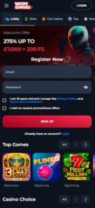 Winorio sister sites mobile