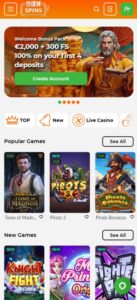 All Spins sister sites mobile