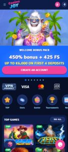 Casino Joy sister sites mobile
