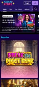 Magical Vegas sister sites mobile