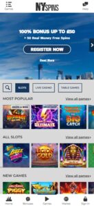 NYSpins sister sites mobile