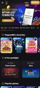 PepperMill Casino sister sites mobile