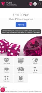 Ruby Fortune sister sites mobile