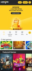 LuckyWins sister sites mobile