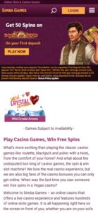 Simba Games sister sites mobile