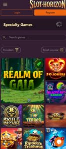 Slot Horizon sister sites mobile