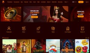 Spins Castle sister sites homepage