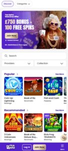 Tea Spins sister sites mobile
