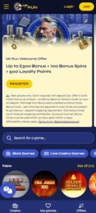 Mr Run sister sites mobile