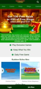 Rainbow Riches Casino sister sites mobile