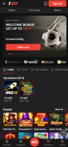 1Go Casino sister sites mobile
