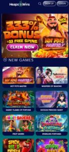Heaps O Wins sister sites mobile