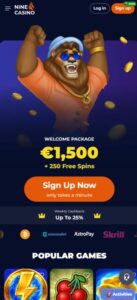 Nine Casino sister sites mobile