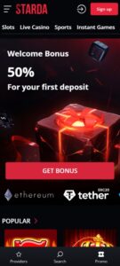 Starda Casino sister sites mobile