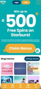 Boom Radio Bingo sister sites mobile