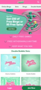 Double Bubble Bingo Mobile View