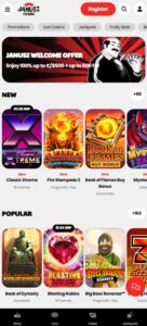 Janusz Casino sister sites mobile