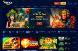 Prestige Spin sister sites homepage