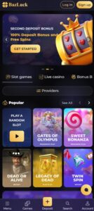 BazLuck sister sites mobile
