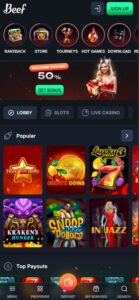 Beef Casino sister sites mobile