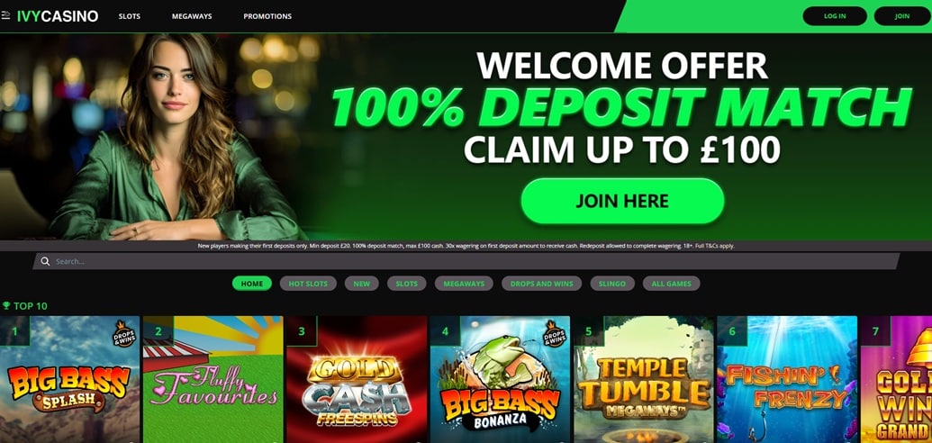 Ivy Casino Homepage
