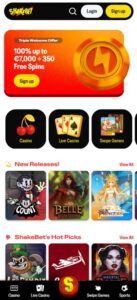 ShakeBet sister sites mobile