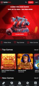 SpiderBets sister sites mobile