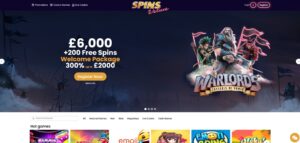 Spins Deluxe sister sites homepage