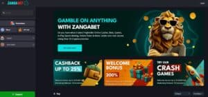 Zangabet sister sites homepage