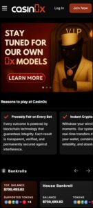 Casin0x mobile screenshot