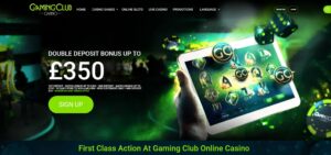 Gaming Club sister sites homepage
