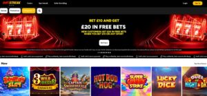 Hot Streak sister sites homepage