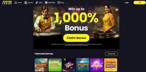 Justin Casino sister sites homepage