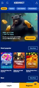 Kodabet sister sites mobile