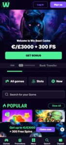 WinBeast sister sites mobile