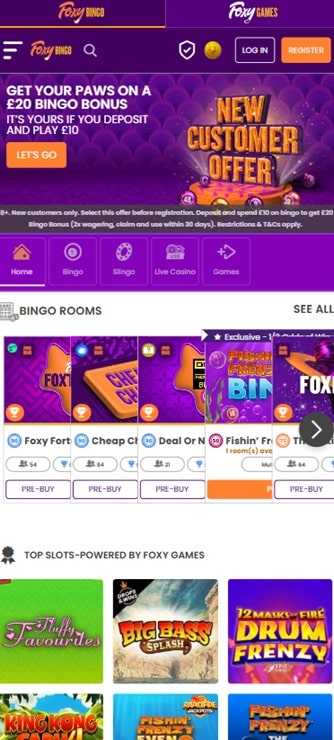 Foxy Bingo sister sites mobile