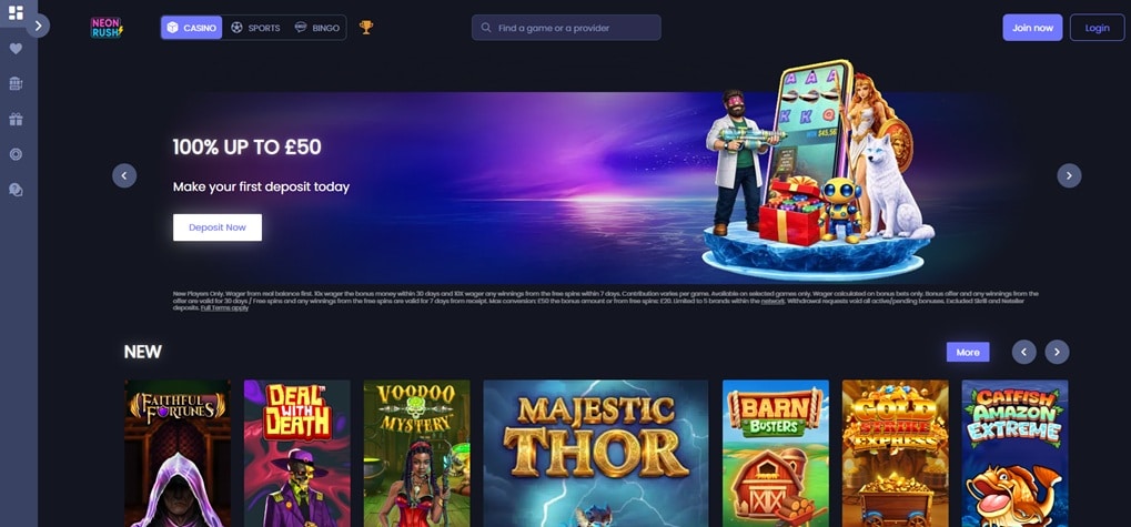 Vampire Bingo sister sites Neon Rush