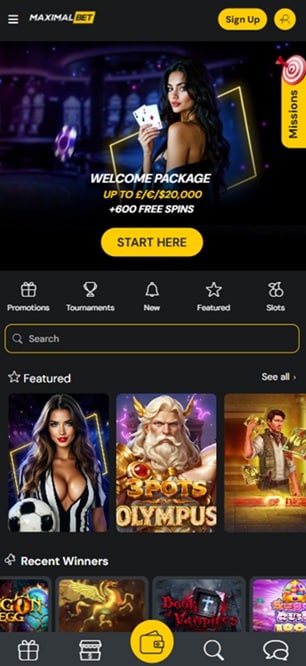 maximal bet mobile screenshot