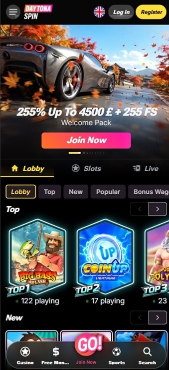 daytona spin sister sites mobile