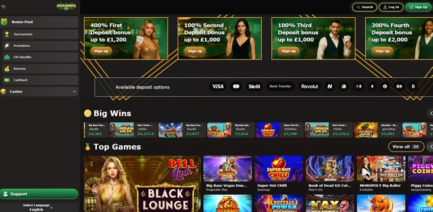 megaways vip casino homepage