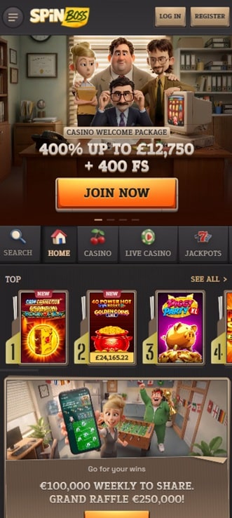 spinboss sister sites mobile